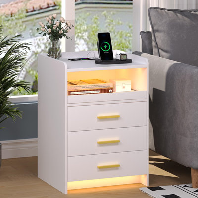 45cm W Manufactured Wood Bedside Table