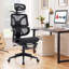 Chaise de bureau en filet avec repose-pieds