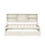 Structure de lit de jour simple blanc crème avec buffet, tiroirs et station de charge intégrée, rangement latéral, moyeu-1953802606
