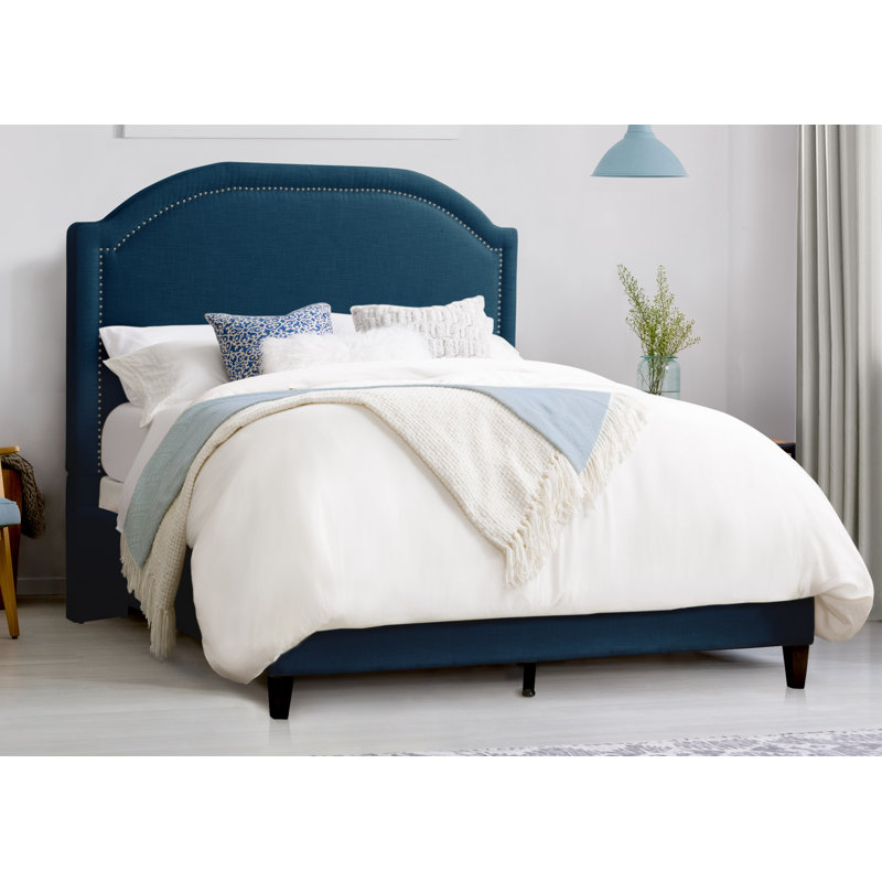 Mcgowan Upholstered Standard Bed, Queen, Navy Blue