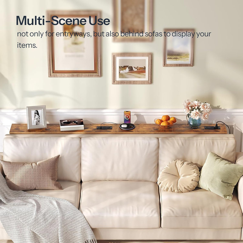 Console étroite à hauteur réglable (25 po à 32,9 po), derrière le canapé