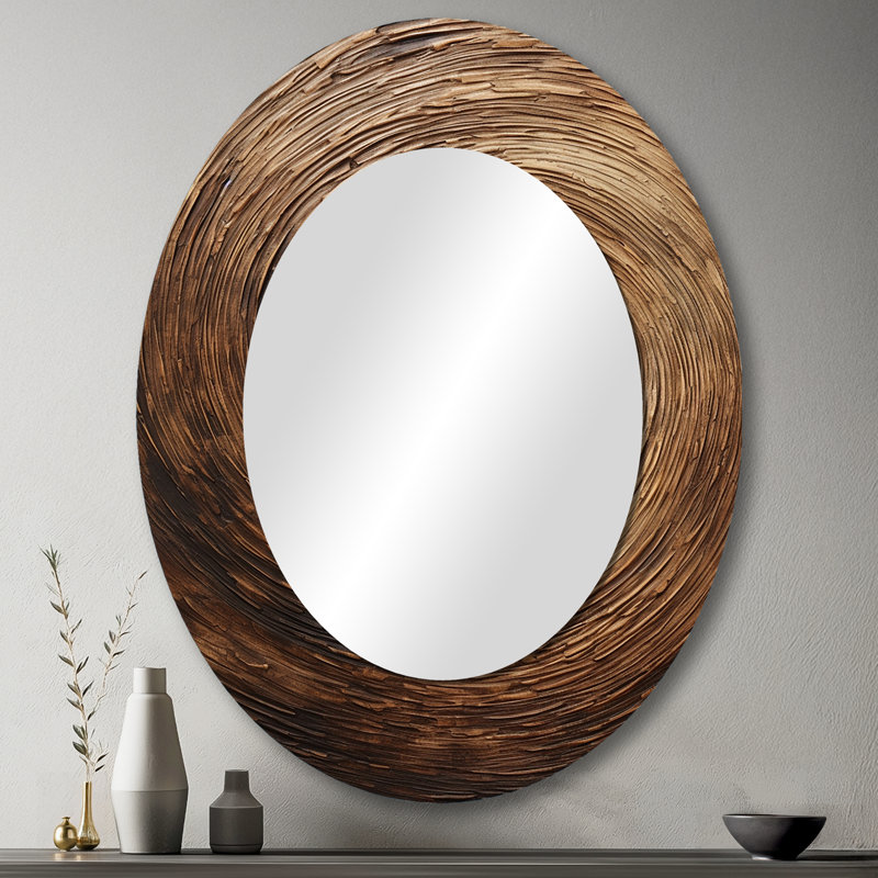 Miroir mural brun moderne, 43 po x 33 po