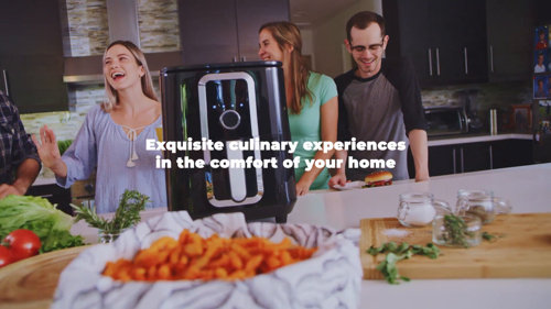 ARIA 7 Qt. Ceramic Family-Size Air Fryer with Accessories and Full Color  Recipe Book 