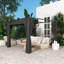 Outsunny 3 x 3(m) Pergola w/ Retractable Roof Canopy Curtains Charcoal-649650665