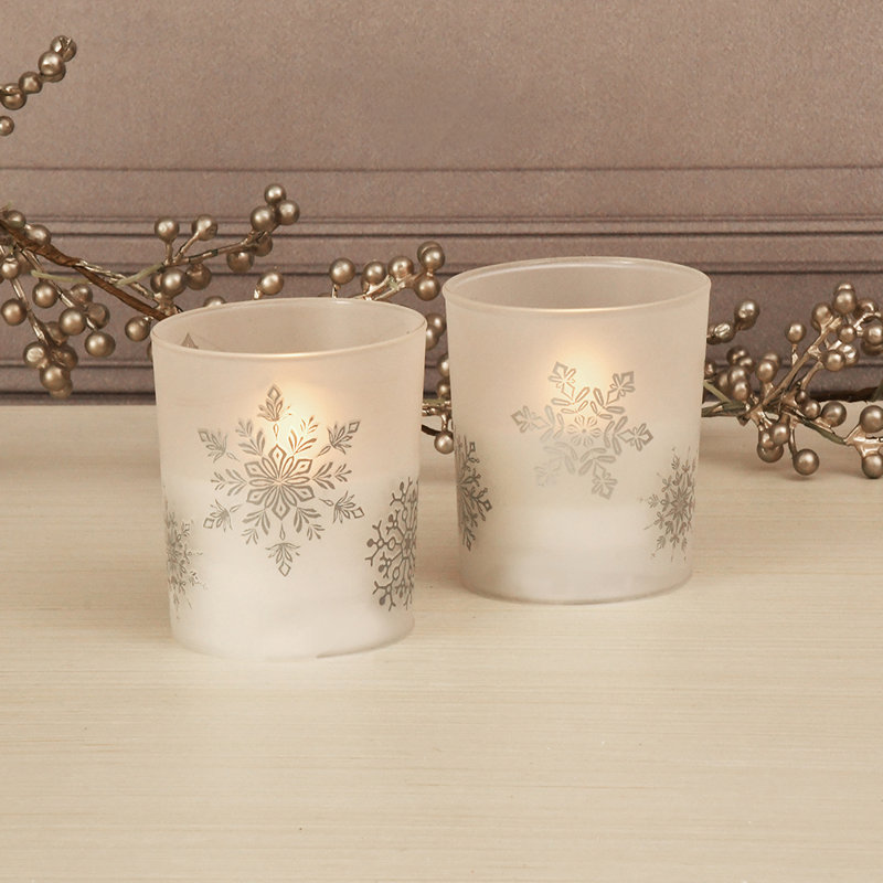Flameless Candle with Glass Holder