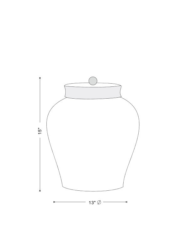 Pot en porcelaine brun 15 po