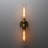 Pathson 2-Light Cylinder Glass Wall Sconce Set, Hardwired Double Tube Vanity Lights With Vintage Aluminum Finish, Brass Gold Wall Lamp For Bathroom, Living Room, Bedroom, Fireplace & Staircase
