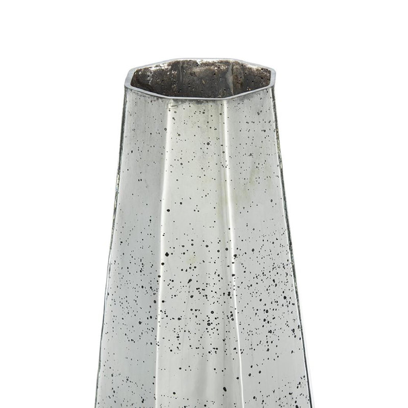 Glass Table Vase, Antique Silver