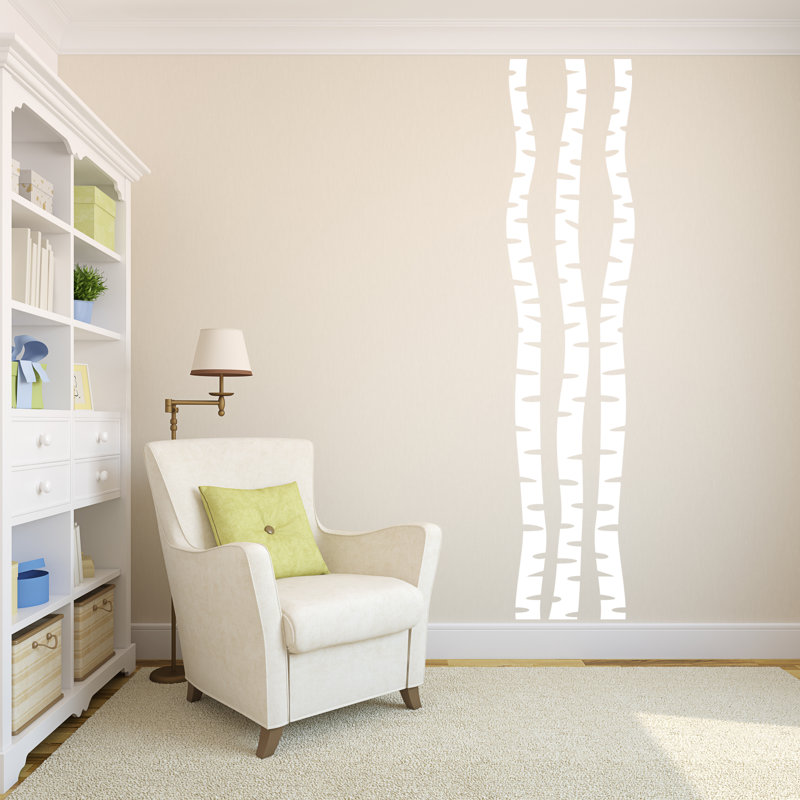 Plants & Flowers Wall Decal, White