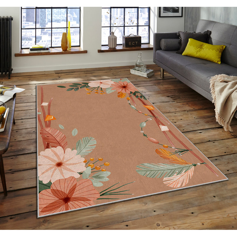Luxurious Area Rug, 100% Polyester, 5.9 x 9.2 Feet | 740 g/m² Weight, Non-Slip Felt Dot Underside, Easy Clean Velvet Fabric, 0.08 in Pile Height | Machine Washable, Perfect for Living Room & Bedroom Décor
