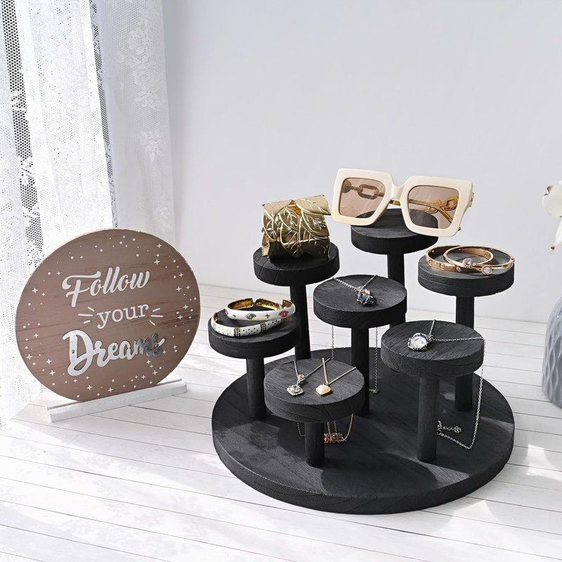 Présentoir en bois à 7 niveaux pour bijoux