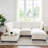 U-shaped Sectional Sofa Couch With A Movable Ottoman And A Coffee Table With Hidden Charging Devices-402062363