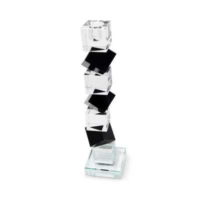 Crystal Candlestick Diagonal Block Design with Black