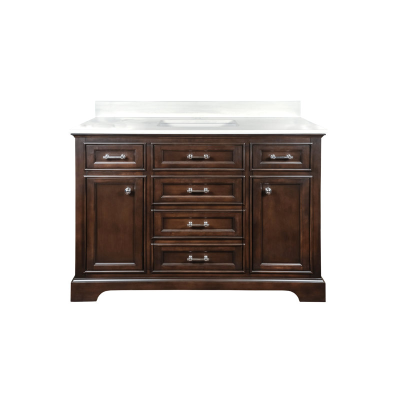 Ensemble de meuble-lavabo simple 49 po Harkness, Noyer foncé