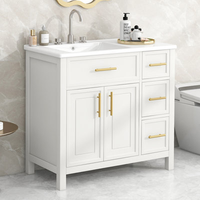 Meuble-lavabo simple 36 po avec comptoir en céramique 36 po