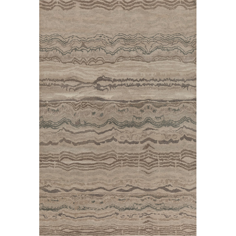 Patagonia Wool Abstract Area Rug in Desert/Gray/Brown, Runner 3' x 12'