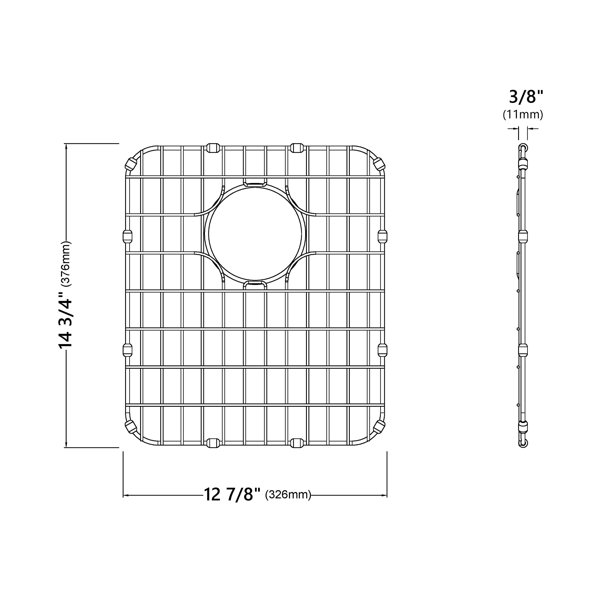 Grille double de fond d'évier de cuisine en silicone de VIGO, 15,13 po x  14,75 po, noir mat