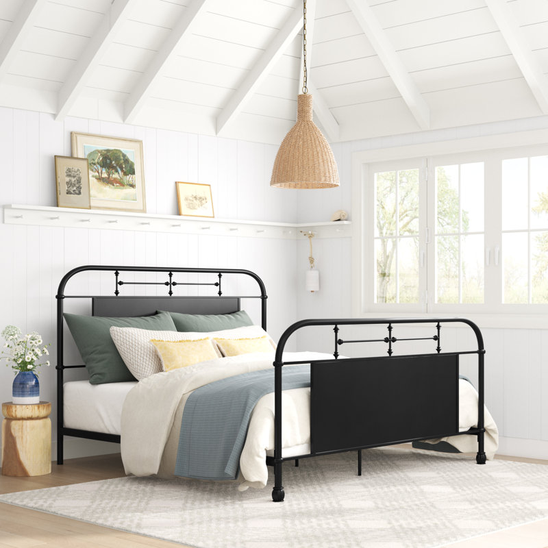 Edmund Metal Standard Bed, King, Black