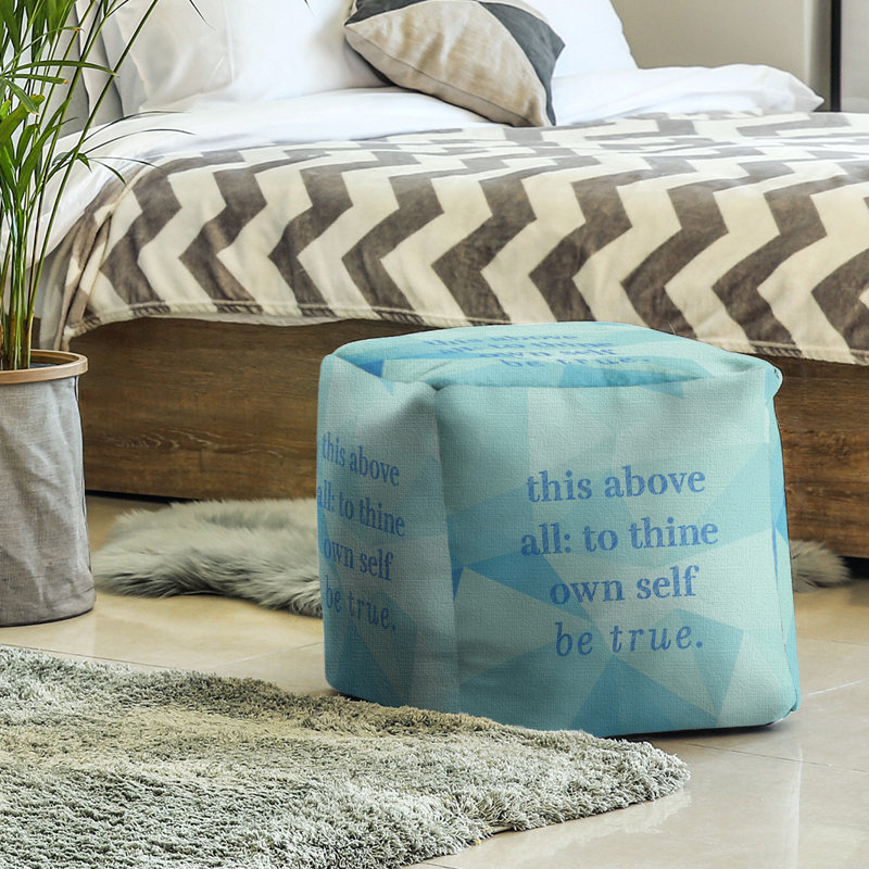 Upholstered Ottoman, Zircon Blue