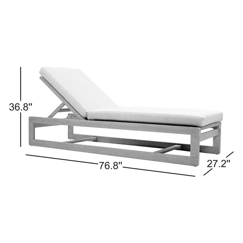 Landen Eucalyptus Outdoor Chaise Lounge