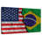 Cracked USA Brazil Flag-46631712