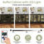 53.2" W Metal Sideboard Buffet Cabinet With Glass Door, Adjustable Shelves, COB LED Light-1574552082