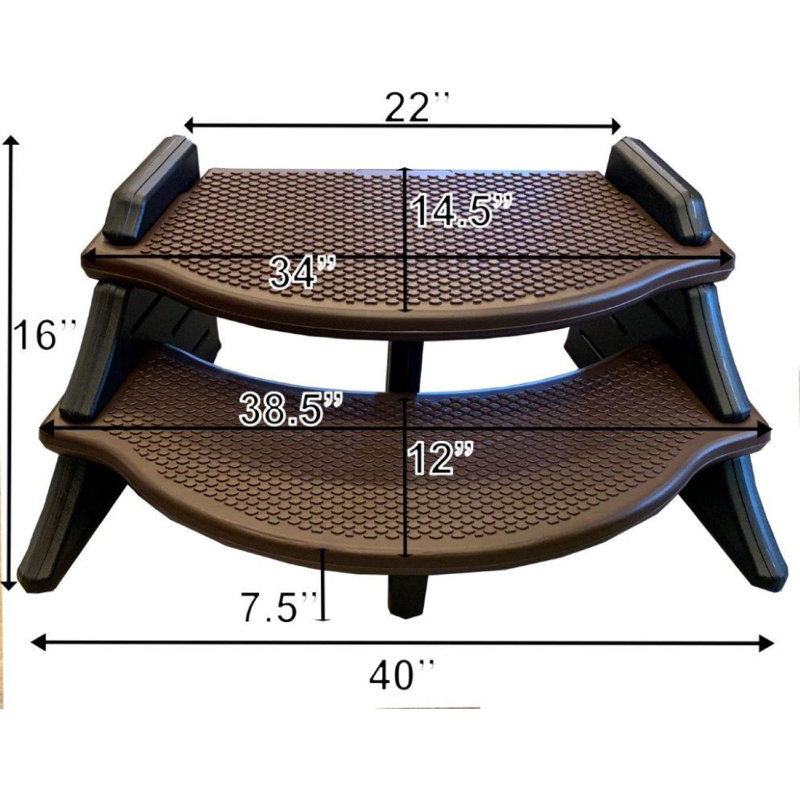 Confer Plastics 23'' D Slip Resistant Hot Tub Step, Deep Gray
