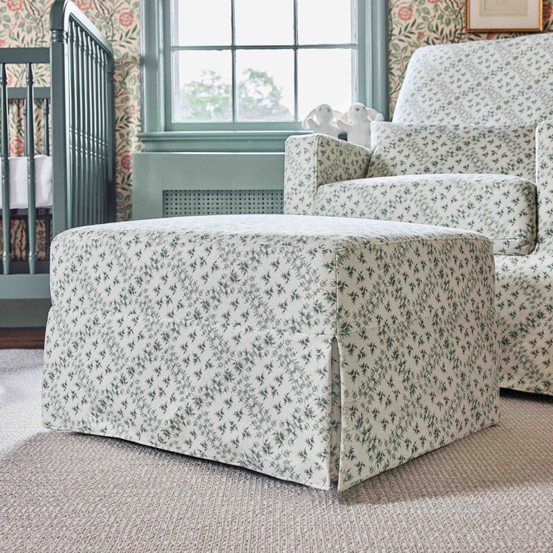 Crawford Pillowback Comfort Swivel Glider, Green Gingham