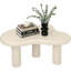 Table basse pour le salon, table d'appoint unique avec 3 pieds, petite table à thé pour le balcon, patio, chambre à coucher, blanc crème