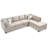 Malone Reversible Sectional Vanilla Micro Suede-1725083109