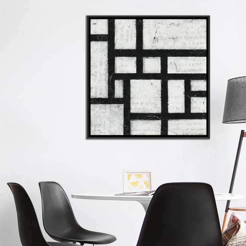 « labyrinthe iii », impression sur toile, H 18 po x l 18 po x P 1,5 po, Toile avec cadre noir, Pas de tapis