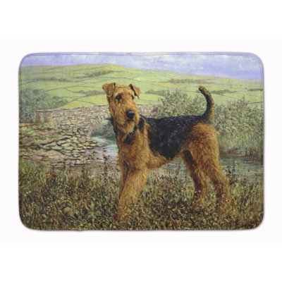 Tapis pour salle de bain à mousse à mémoire à mémoire airedale terrier the kings