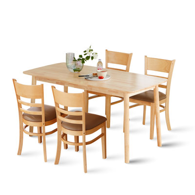 Rowley 4 - Person Solid Wood Modern Dining Table Set
