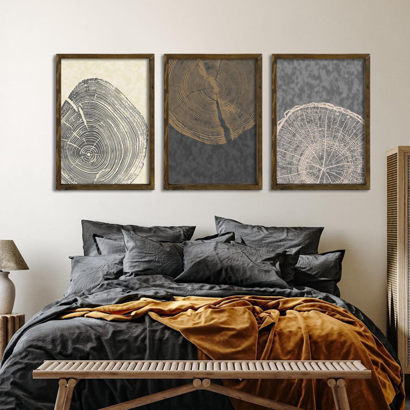 Ensemble de 3 panneaux décoratifs élégants en panneau de fibres à densité moyenne, 19,7 po x 27,6 po | 100% panneau de fibres à densité moyenne avec impression UV, structure en bois massif (épaisseur: 1,4 po) | Parfait pour la décoration de salon ou de bureau, œuvres d'art accrocheuses