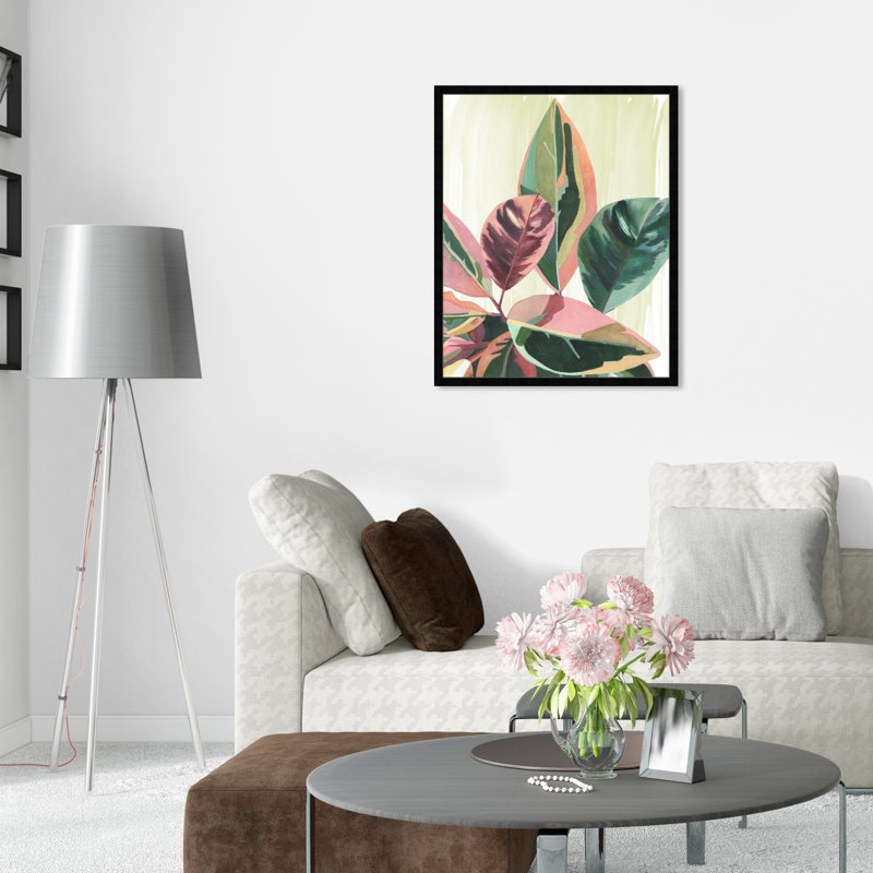 Green inspo II - Peinture encadrée sur papier, H 38 po x l 32 po, Noir