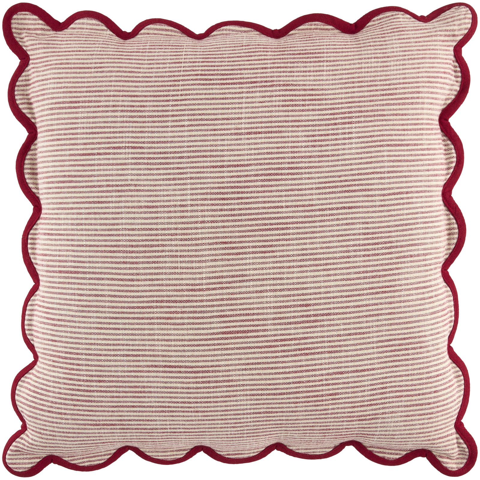 Arcella Striped Cotton Throw Pillow, Red/White, Square 20", Pillow Cover Only - No Insert