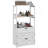 Bathroom Cabinet Linen Cabinet with Doors and Shelves, White