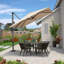 Parasol carré en porte-à-faux 9 pi beige avec base en tôle d'acier-1418162996-1453079301