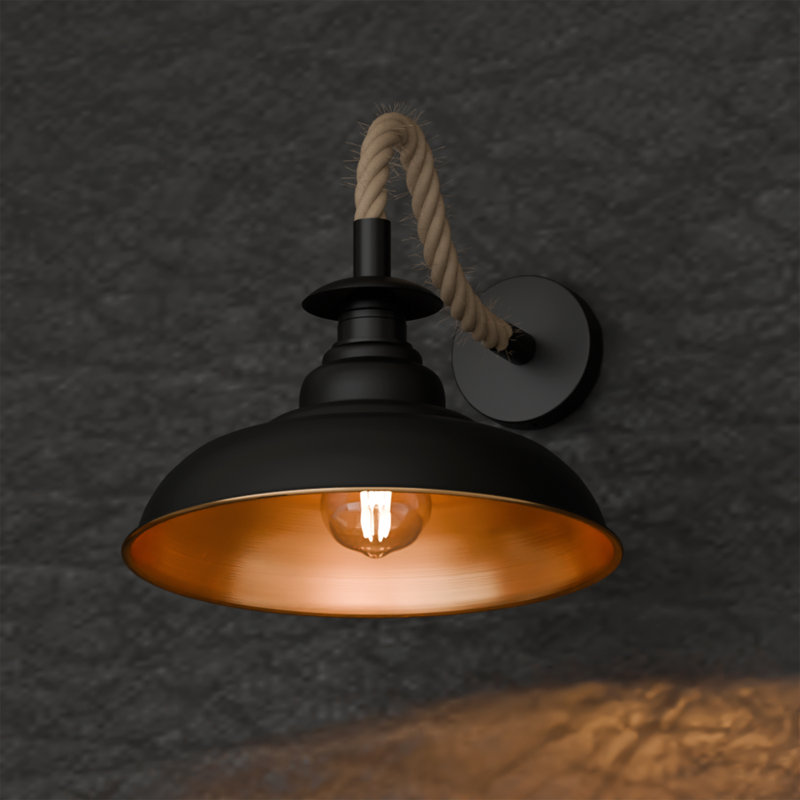 Mairead Candle Wall Light, Black Gold Inner, No
