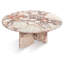 Table basse en marbre rose naturel, 70 H 32 cm, meuble rond de luxe pour la décoration du salon, finition polie, installation facile, décor unique veiné de 12,6 po de hauteur, centre de table,-1780508731