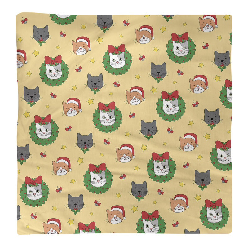 No Pattern Square Napkin, 10" x 10", Yellow/Gray/Green, Polyester