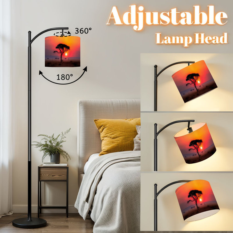 Lampe sur pied à arc avec abat-jour réglable Savanna Sunrise