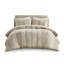 Ensemble de literie en coton 3 pièces très grand / très grand avec housse de couette rayée et taies décoratives assorties
