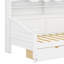 Lit de jour avec tiroirs de rangement et tablettes de tête de lit, lit de jour en bois de style rétro-75024622