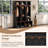 Farmhouse Wooden Style Hall Tree With Arched Design – Practical Walnut Storage Bench With 5 Black Hooks And Minimalist 4-In-1 Shoe Cabinet For Entryway & Mudroom, Black-84027626