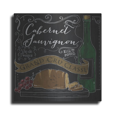 «Wine Chalkboard 2» par Fiona Stokes-Gilbert, art mural en métal