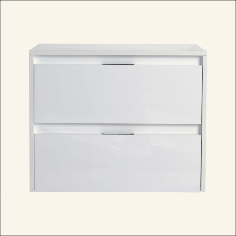 Armoire murale de salle de bain, 2 tiroirs à fermeture en douceur, fixation flottante, H 18,88 po x l 23,44 po x P 17,94 po