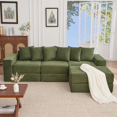 Canapé modulaire convertible 10-en-1 nouvellement arrivé, idéal pour les réunions de famille, aucun assemblage requis, livré avec six coussins