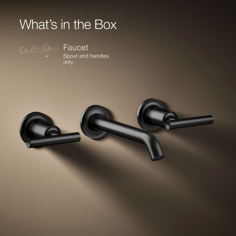 Purist® Wall-Mounted Bathroom Faucet, Matte Black, Lever Handle