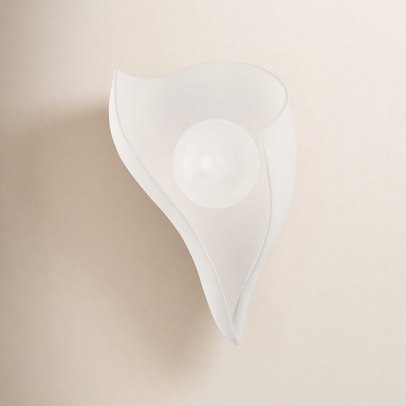 Moonstone Single Light Sconce, Gesso White